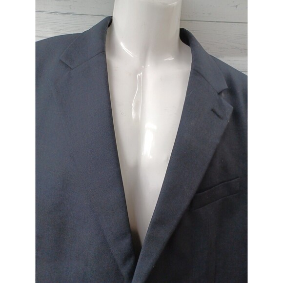 Versini Mens Wool Sport Coat Blazer Jacket Black Two Button 48R - Picture 2 of 5